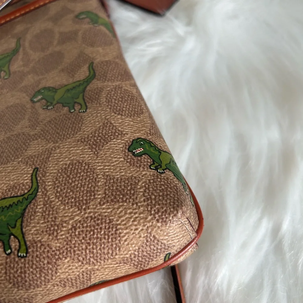 Coach Kitt Messenger Crossbody Bag In Signature Canvas With Rexy Print 🦖 - Picture 5 of 10